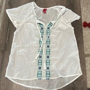 Red camel size XS, women’s sheer shirt